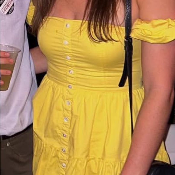 Yellow Off-Shoulder Dress - Picture 2 of 2